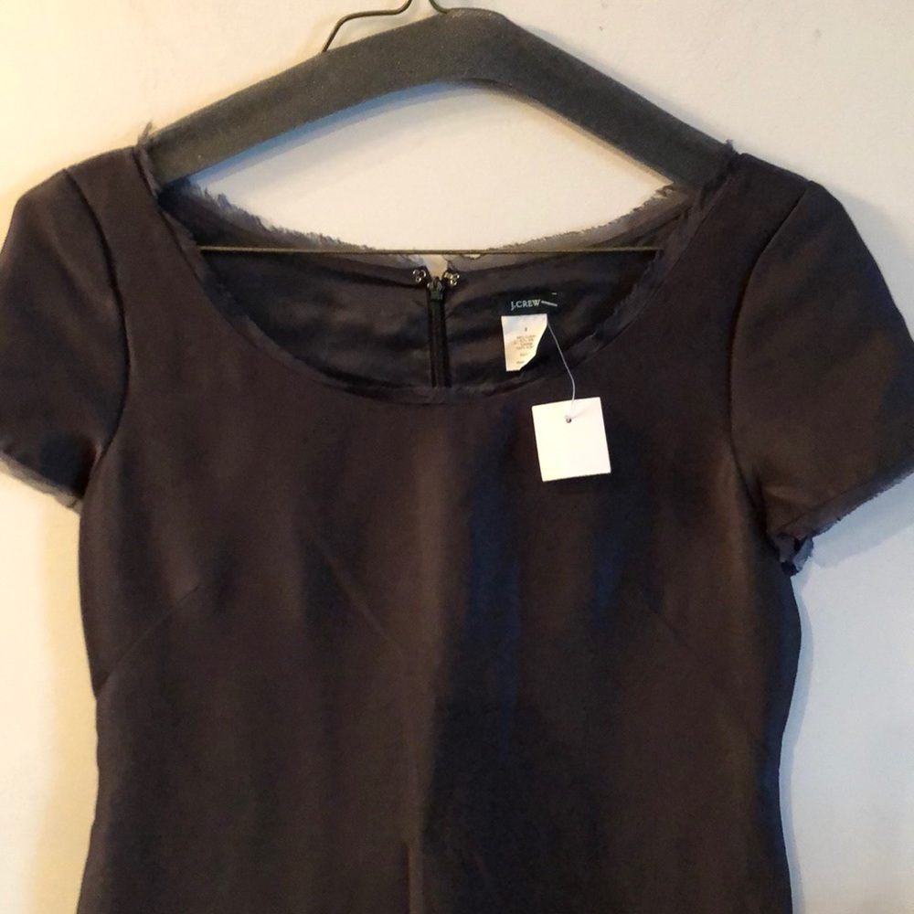 New J Crew gray silk shift dress sz 2 - Picture 1 of 7
